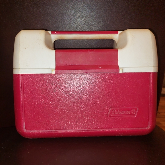 VTG Coleman Lunchbox Icebox Cooler Rare Red White GUC - Picture 2 of 13